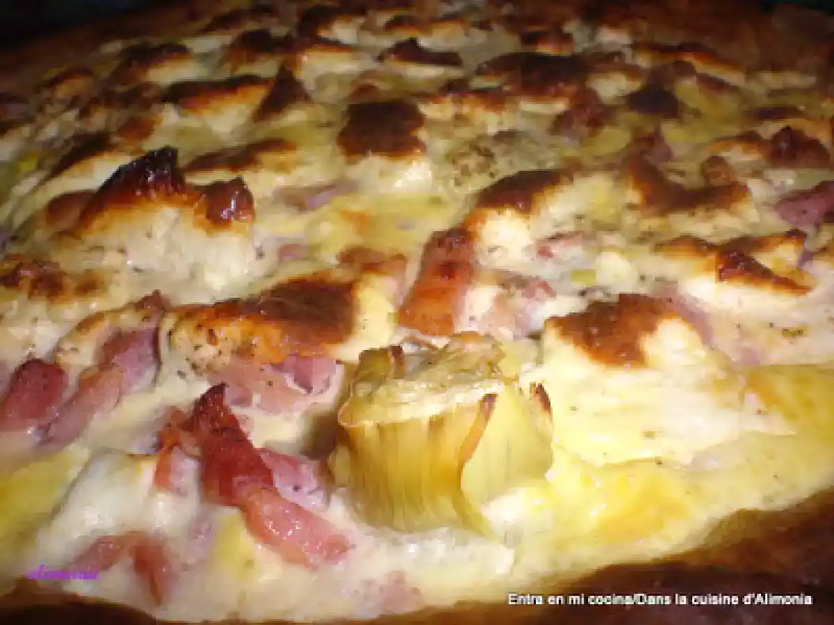 Tarta alcachofas-jamon / tarte artichauts-jambon