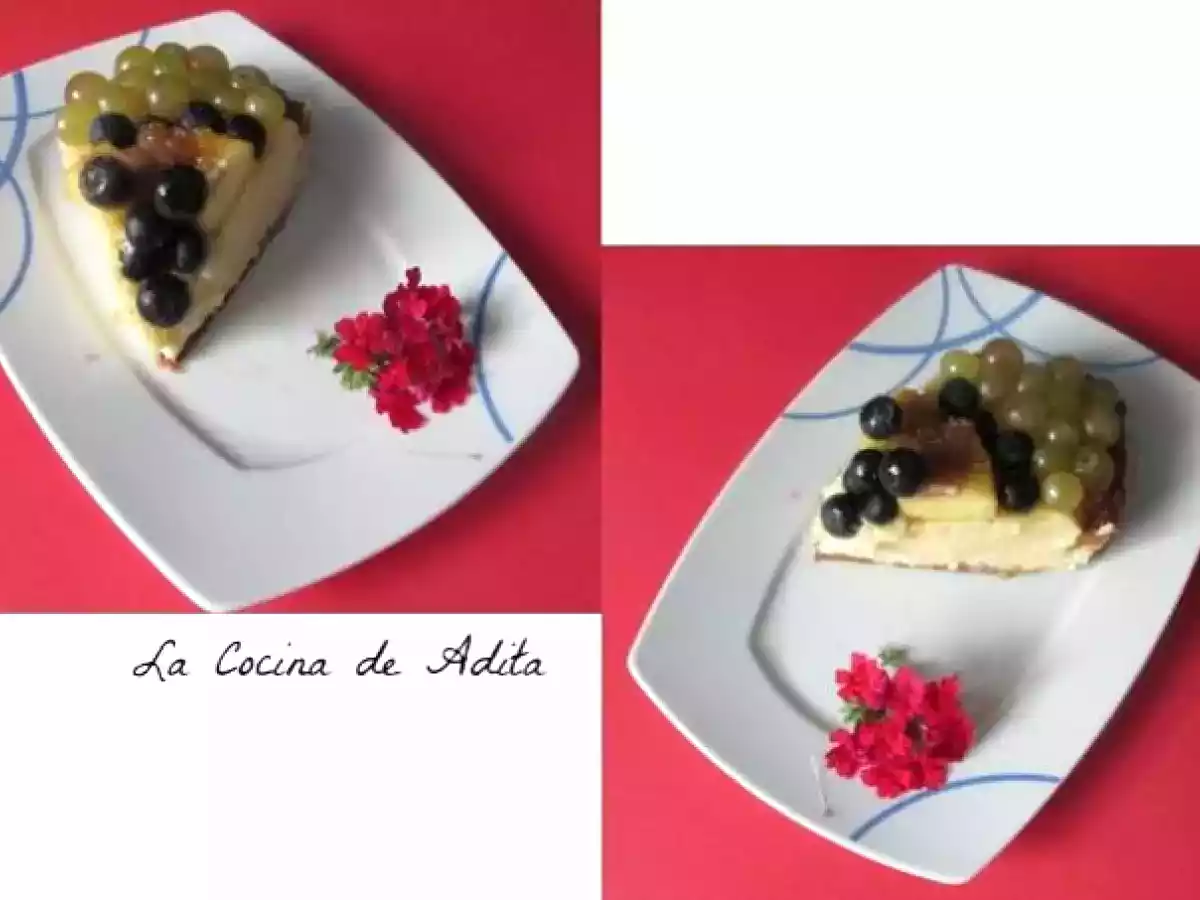 Tarta con uvas fresas y arándanos - foto 12