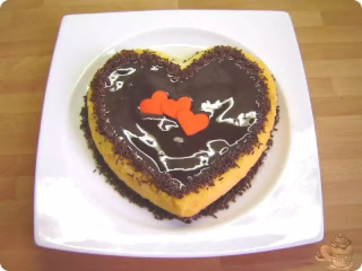 Tarta corazón de calabaza y chocolate