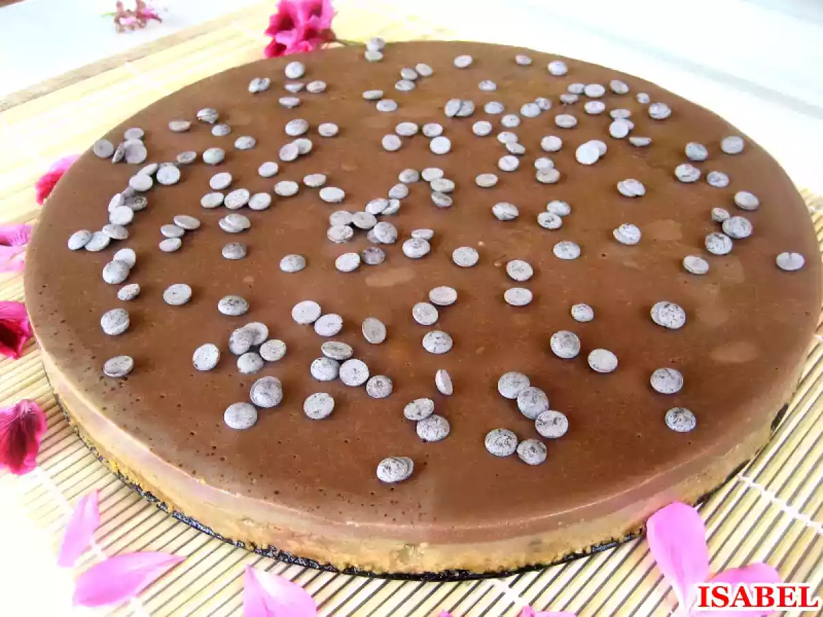 Tarta cuajada de chocolate y café