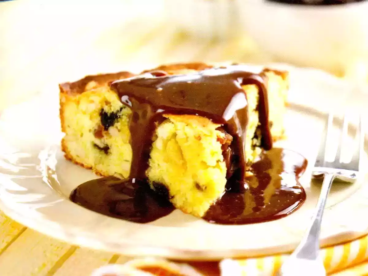 Tarta de albaricoques con chocolate