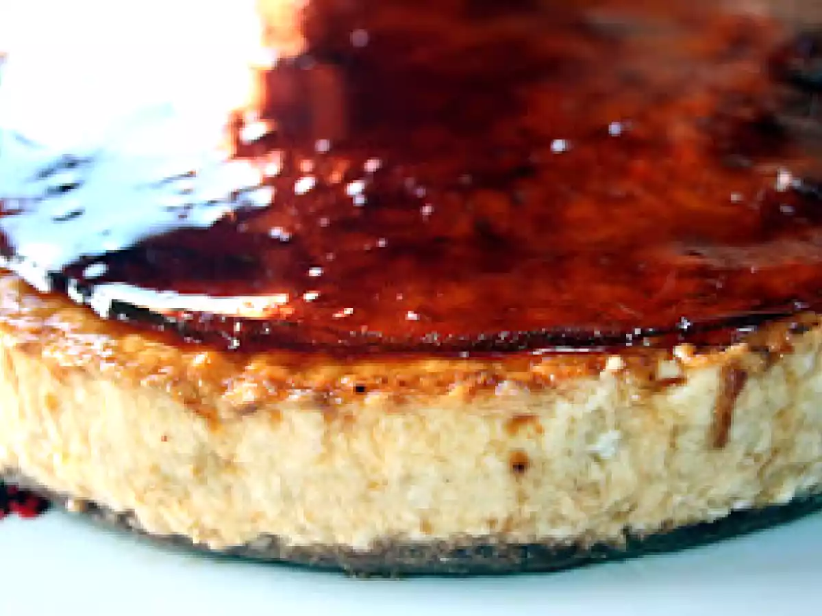 Tarta de arroz con leche con caramelo