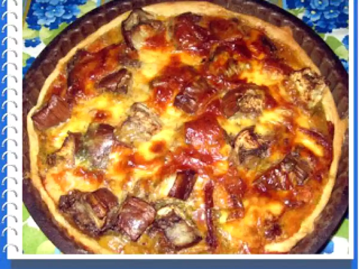 Tarta de berenjenas y tomates secos