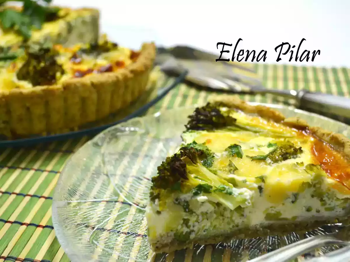 Tarta de brócoli y queso gouda