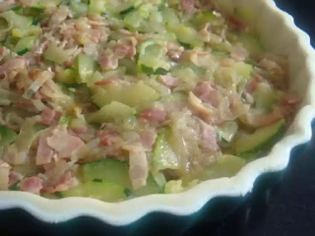 Tarta de Calabacín, Cebolla y Bacon