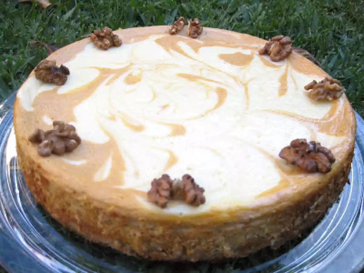 Tarta de calabaza marmoleada.