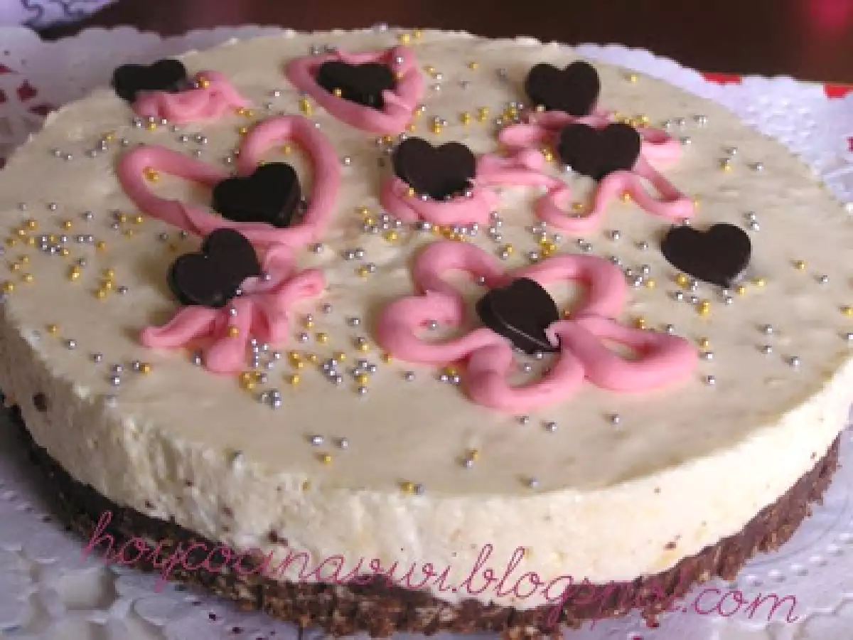 Tarta de chocolate blanco y negro