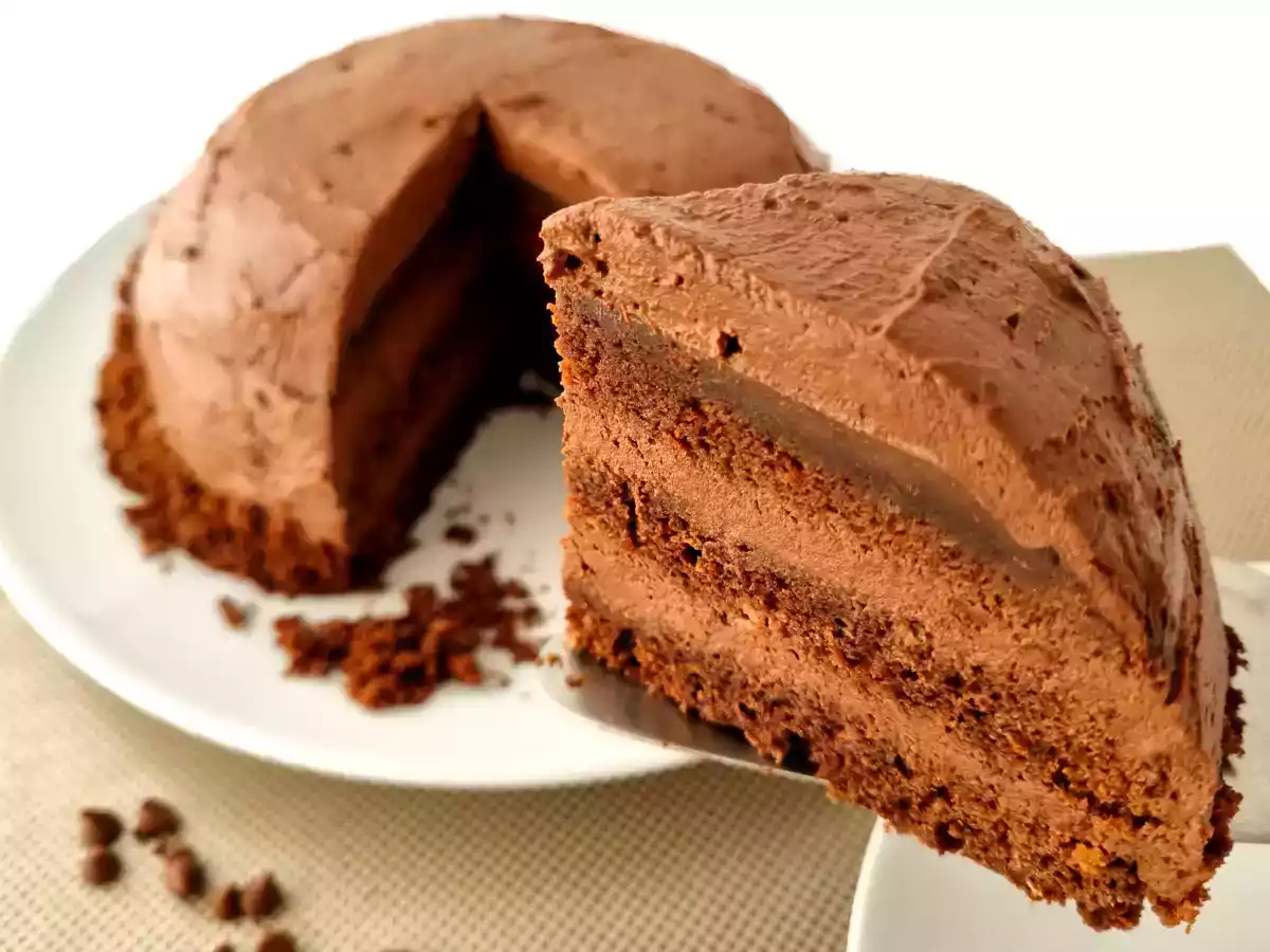 Tarta de chocolate {Sin azúcar y sin horno}