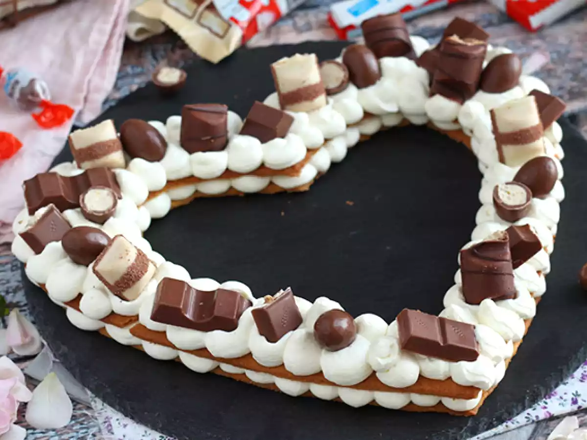 Tarta de corazón con Kinder (Heart cake) - foto 4