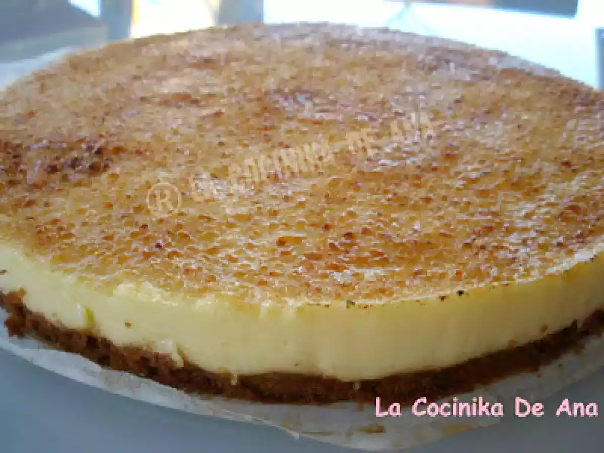 Tarta de crema catalana a la naranja