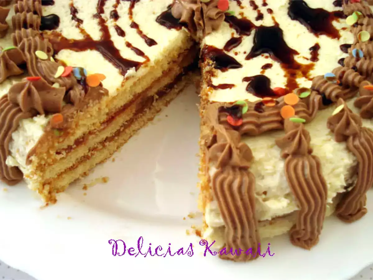 Tarta de crema de coco y nutella - foto 3