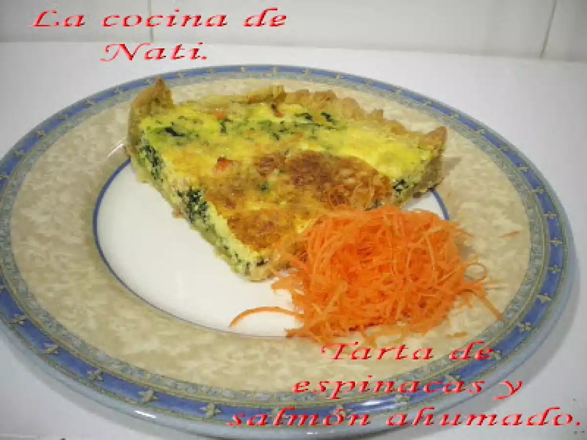 TARTA DE ESPINACAS Y SALMON AHUMADO. - foto 2