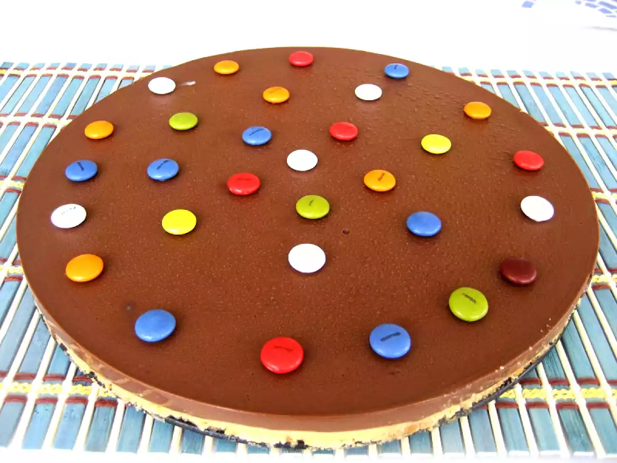 Tarta de flan y chocolate