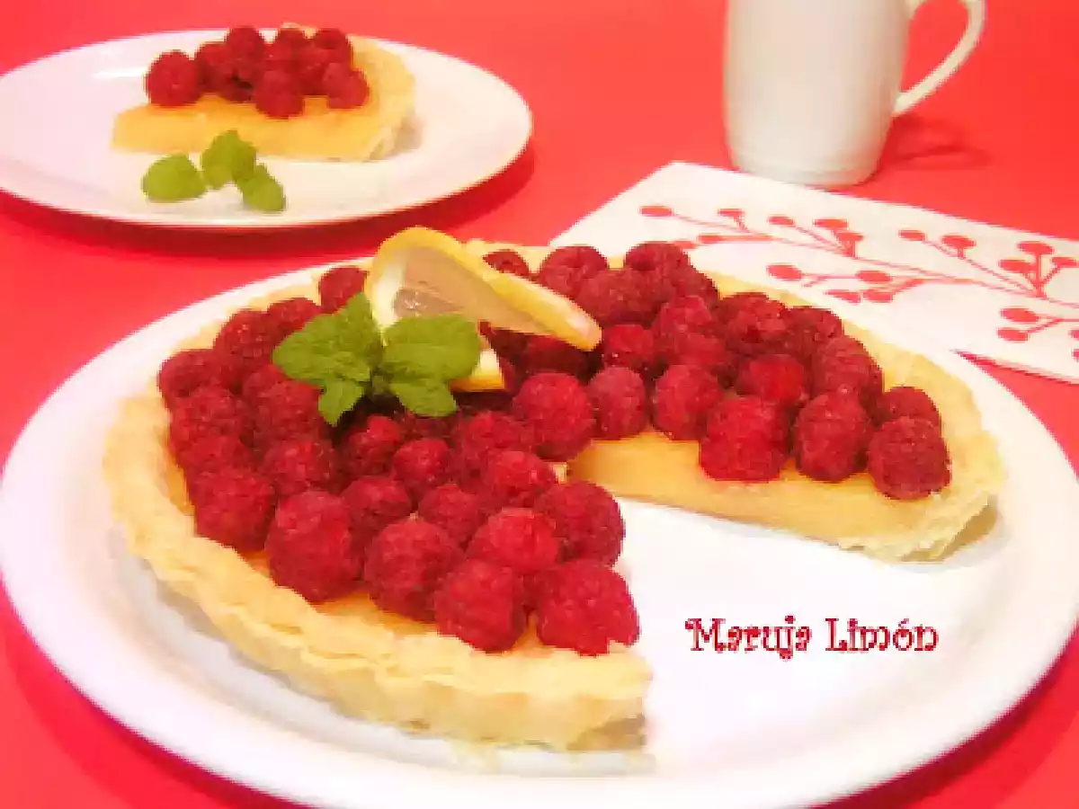 Tarta de frambuesas con crema de limón - foto 2