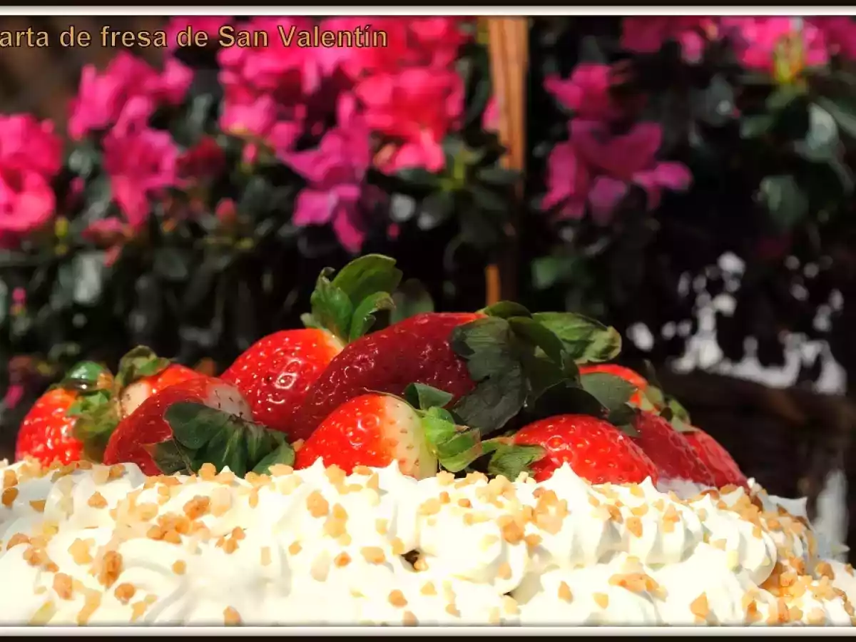 Tarta de fresas de San Valentín. - foto 2
