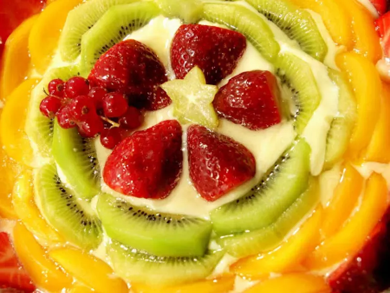 Tarta de frutas con crema de vainilla, foto 1