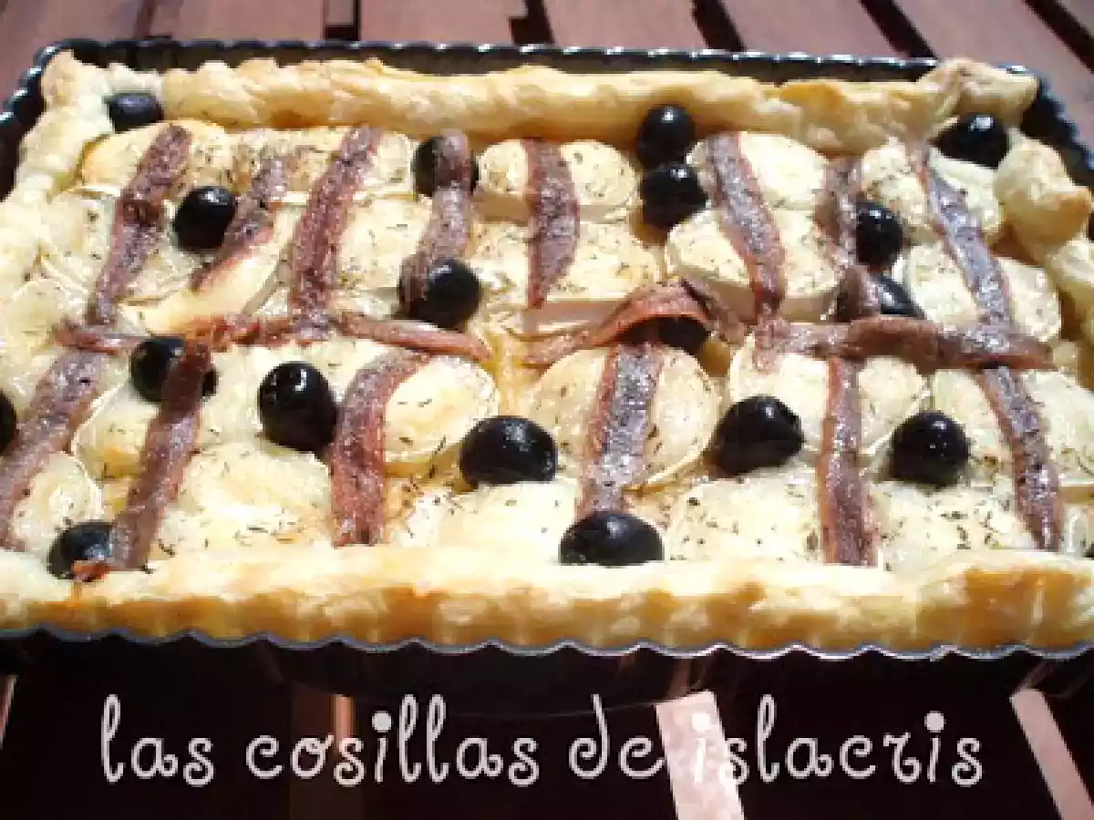 Tarta de hojaldre de queso de cabra