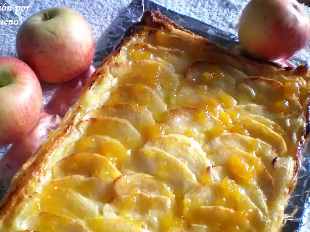 Tarta de manzana con base de hojaldre