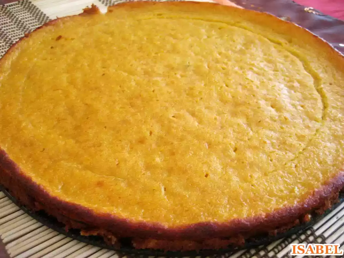 Tarta de manzana con flan