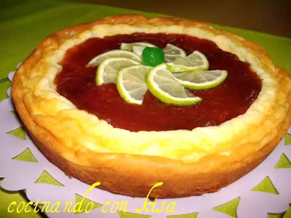 Tarta de Mascarpone con Lima y mermelada de fresa - foto 2