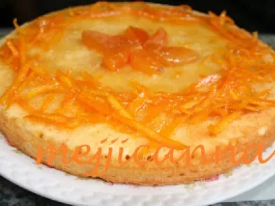 Tarta de naranja bañada con almibar