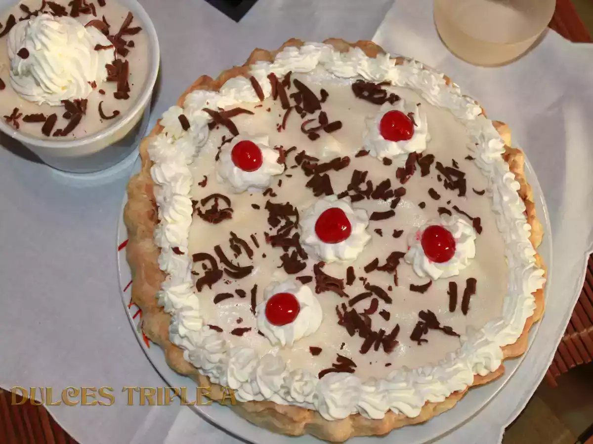 Tarta de natillas con chocolate