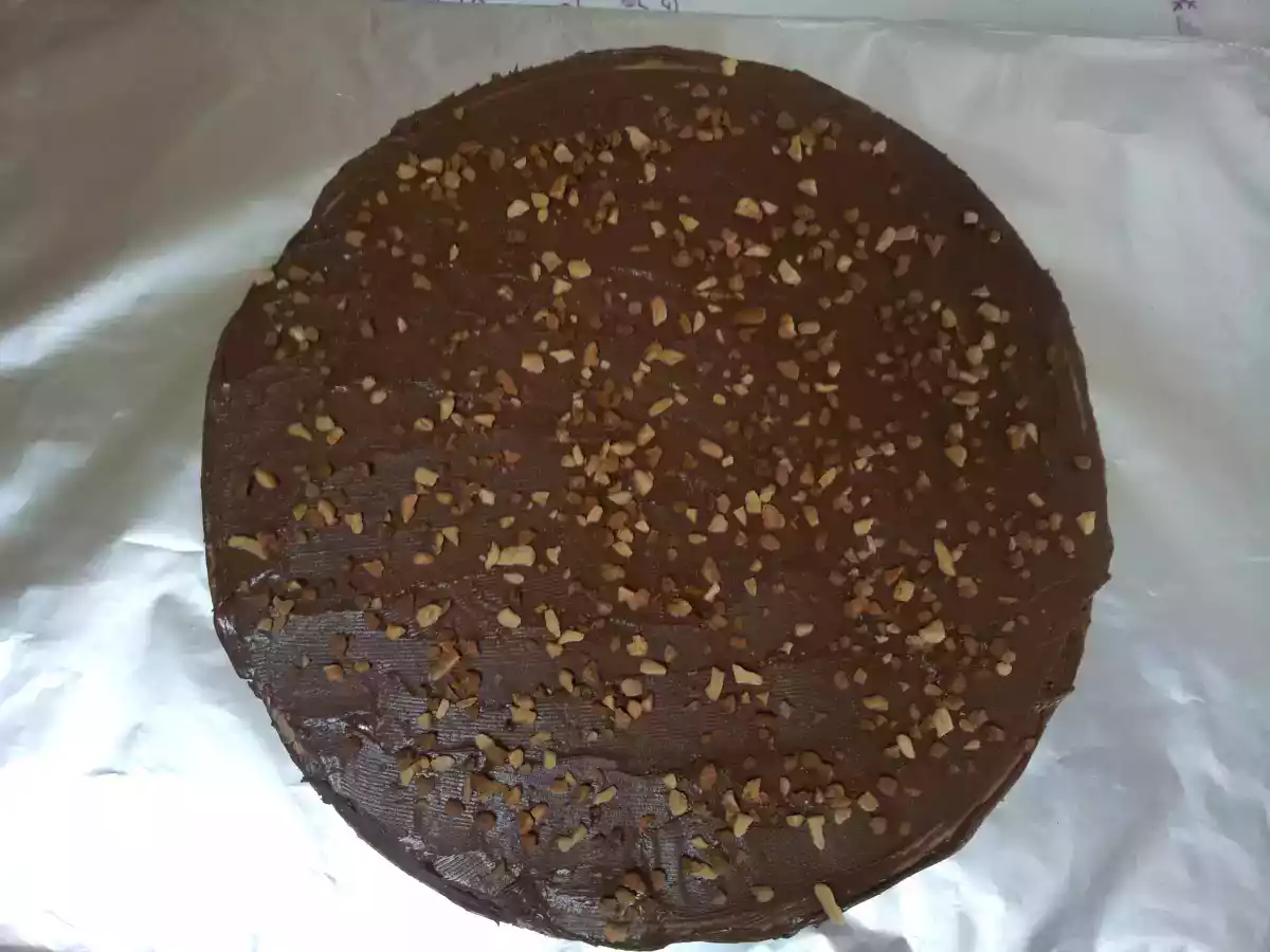 Tarta de obleas y crema de cacao