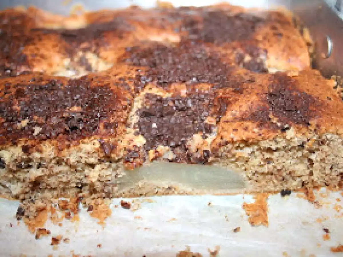 Tarta de pera con chocolate blanco y negro - foto 3