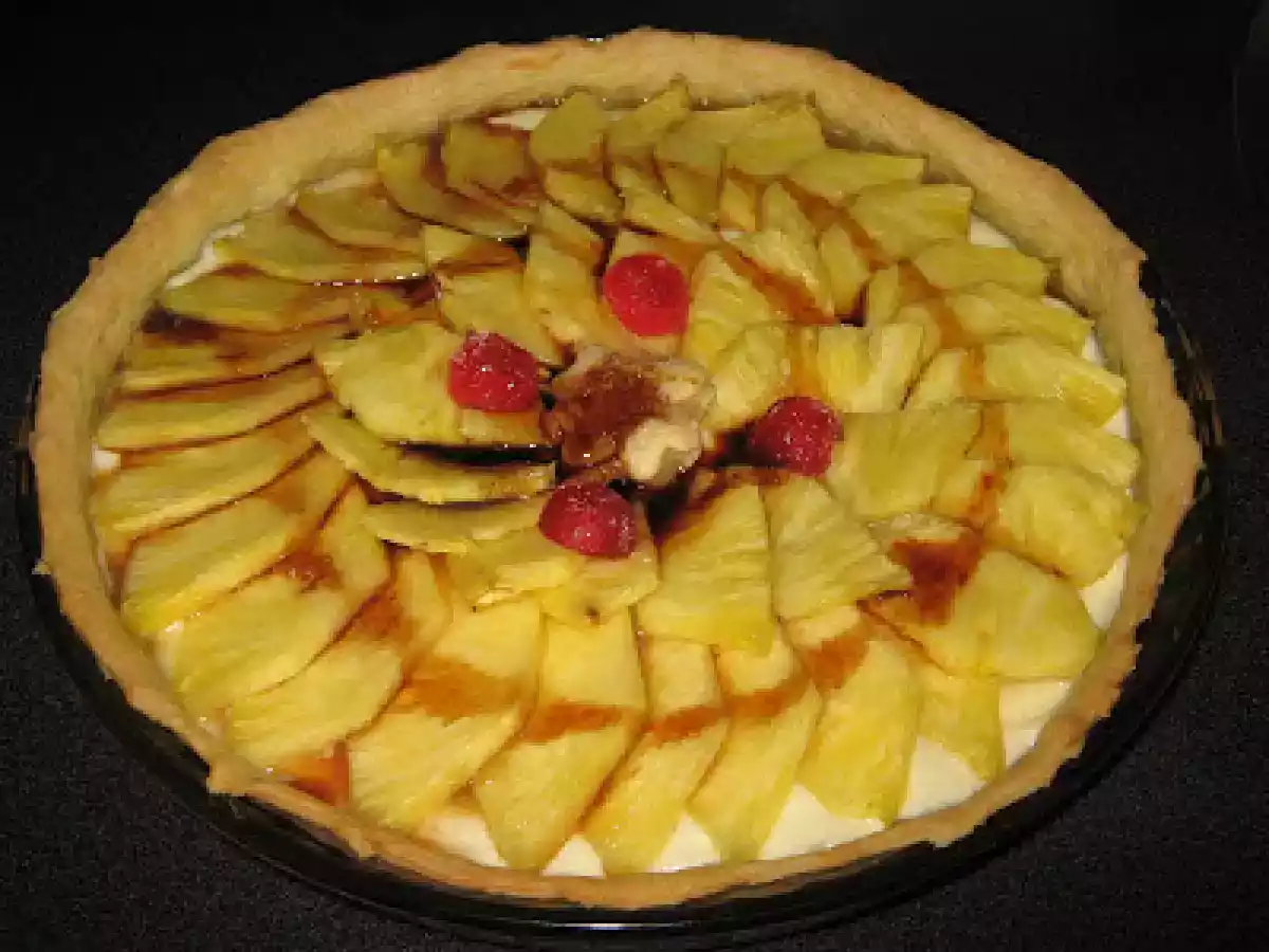 Tarta de piña y queso quark