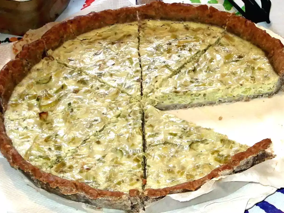 Tarta de puerros sin lactosa