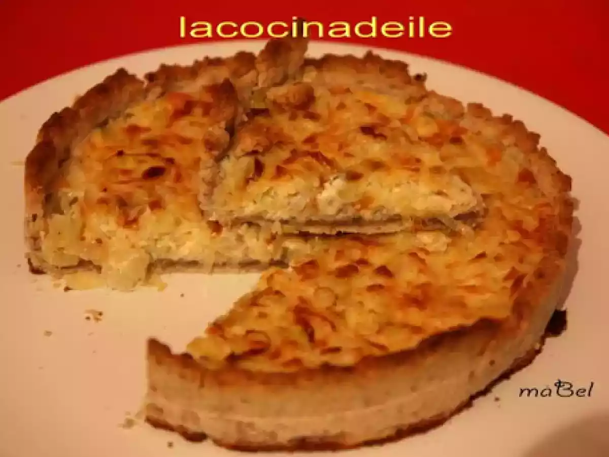 Tarta de puerros y roquefort, con masa de nuez - foto 15