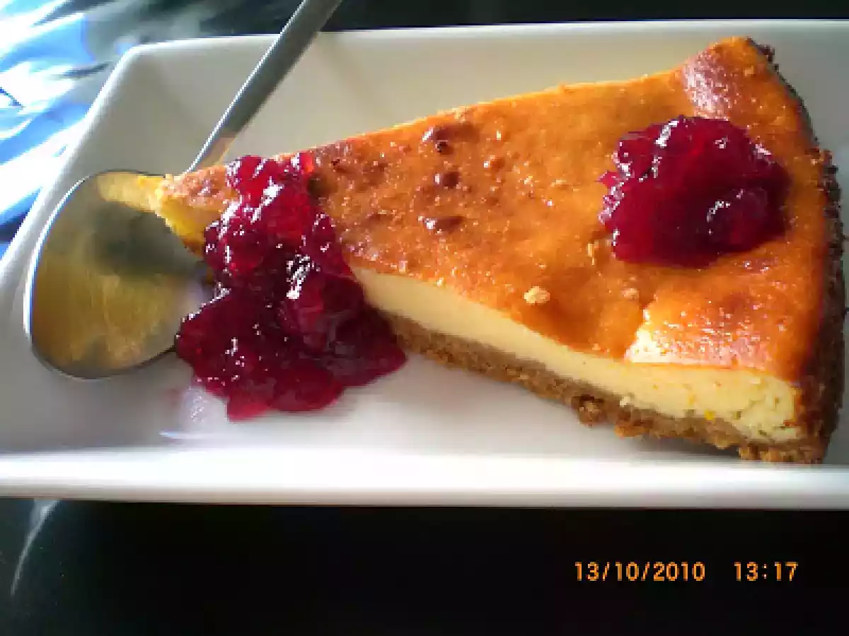 Tarta de queso a la naranja baja en grasa