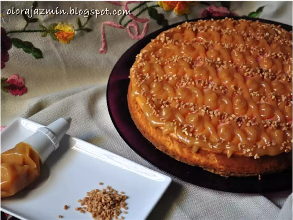 Tarta de queso americana con toffee de miel