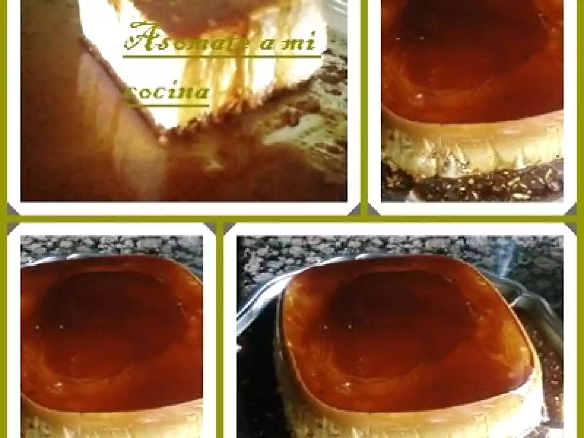 Tarta de queso con caramelo