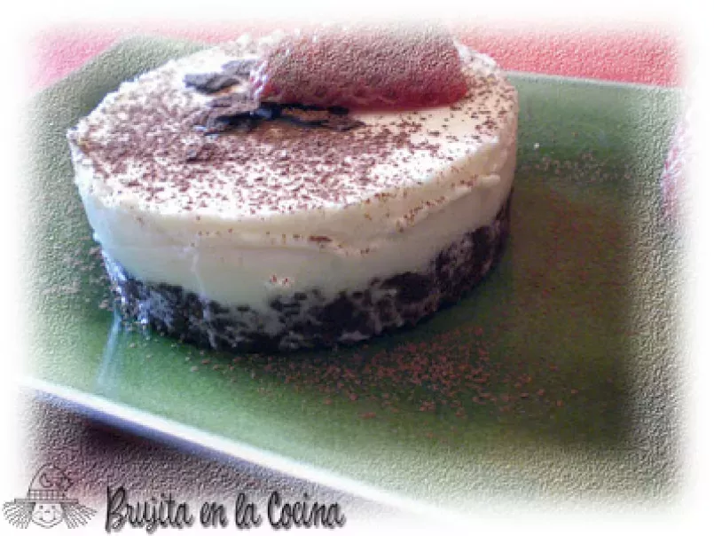 Tarta de queso con chocolate blanco y negro - foto 2