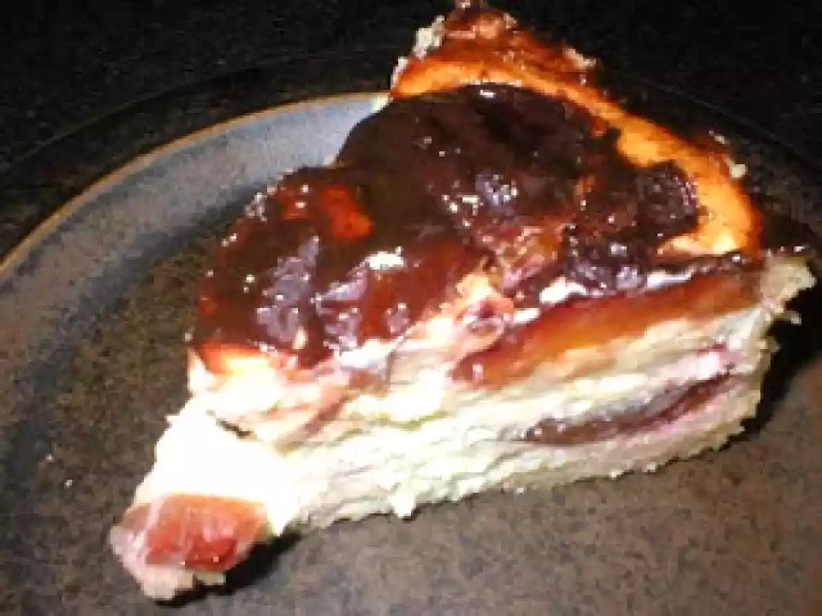 Tarta de queso con ciruelas