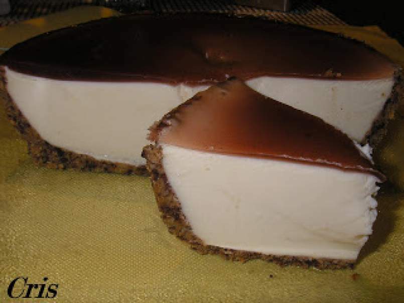 Tarta de queso con cobertura de frambuesa (thermomix).