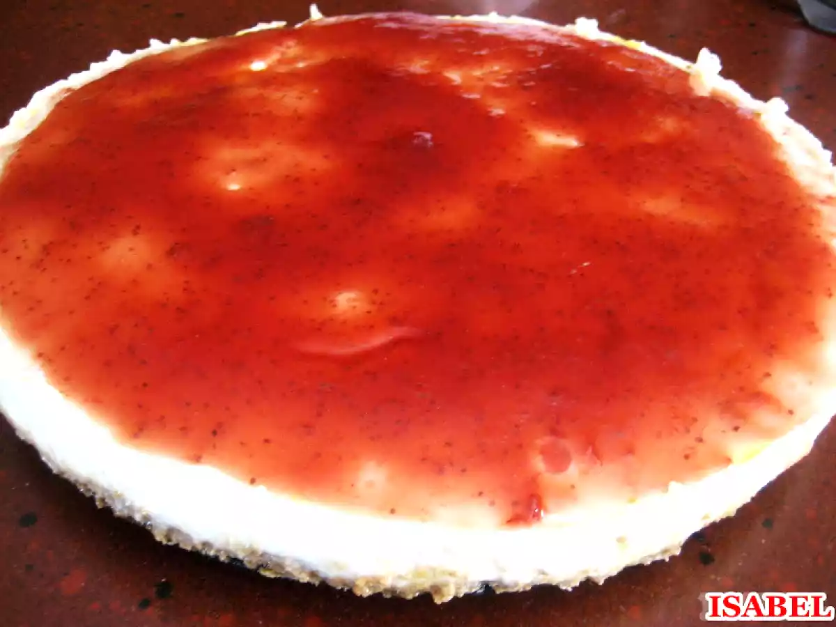 Tarta de queso con gelatina de limón