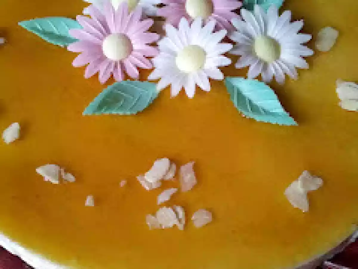 Tarta de queso con mermelada de tomates verdes