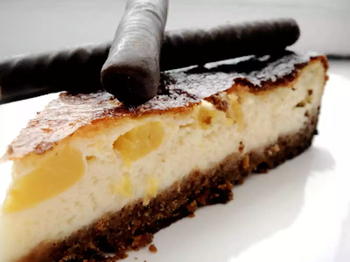 Tarta de queso quark y melocotón en almíbar - foto 3