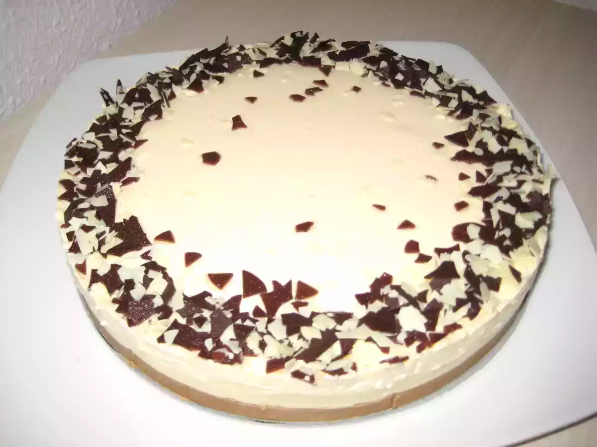 Tarta de queso y crema pastelera