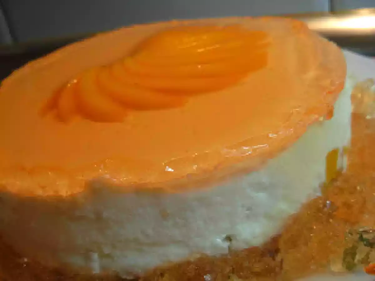Tarta de queso y melocotón