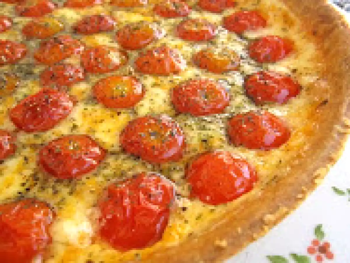 Tarta de Queso y Tomates Cherry