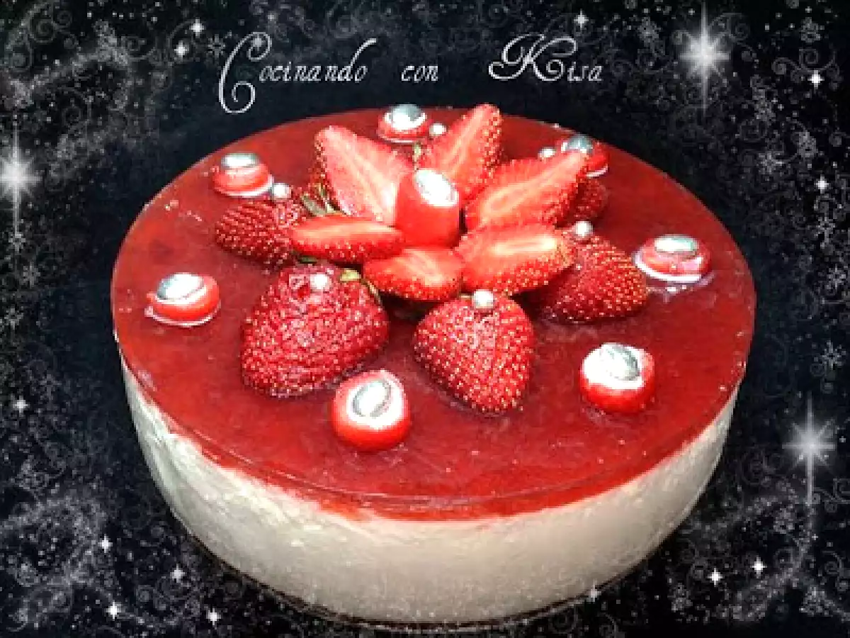 Tarta de Yogur con Mermelada de Fresa(thermomix y batidora)