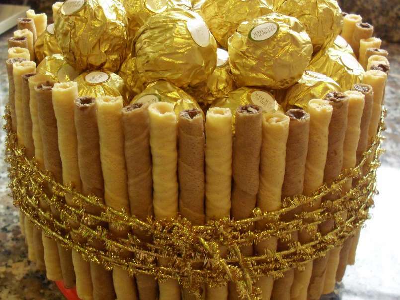 Tarta Ferrero con barquillos rellenos, foto 2