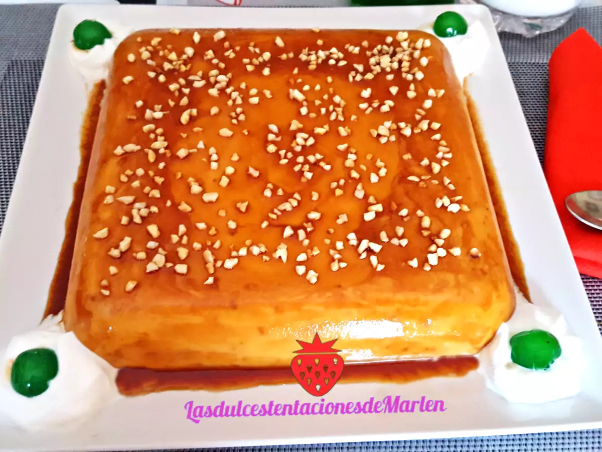Tarta-Flan de queso y almendras