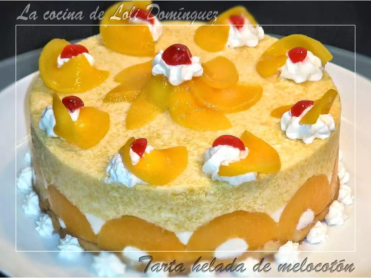 Tarta helada de melocotón