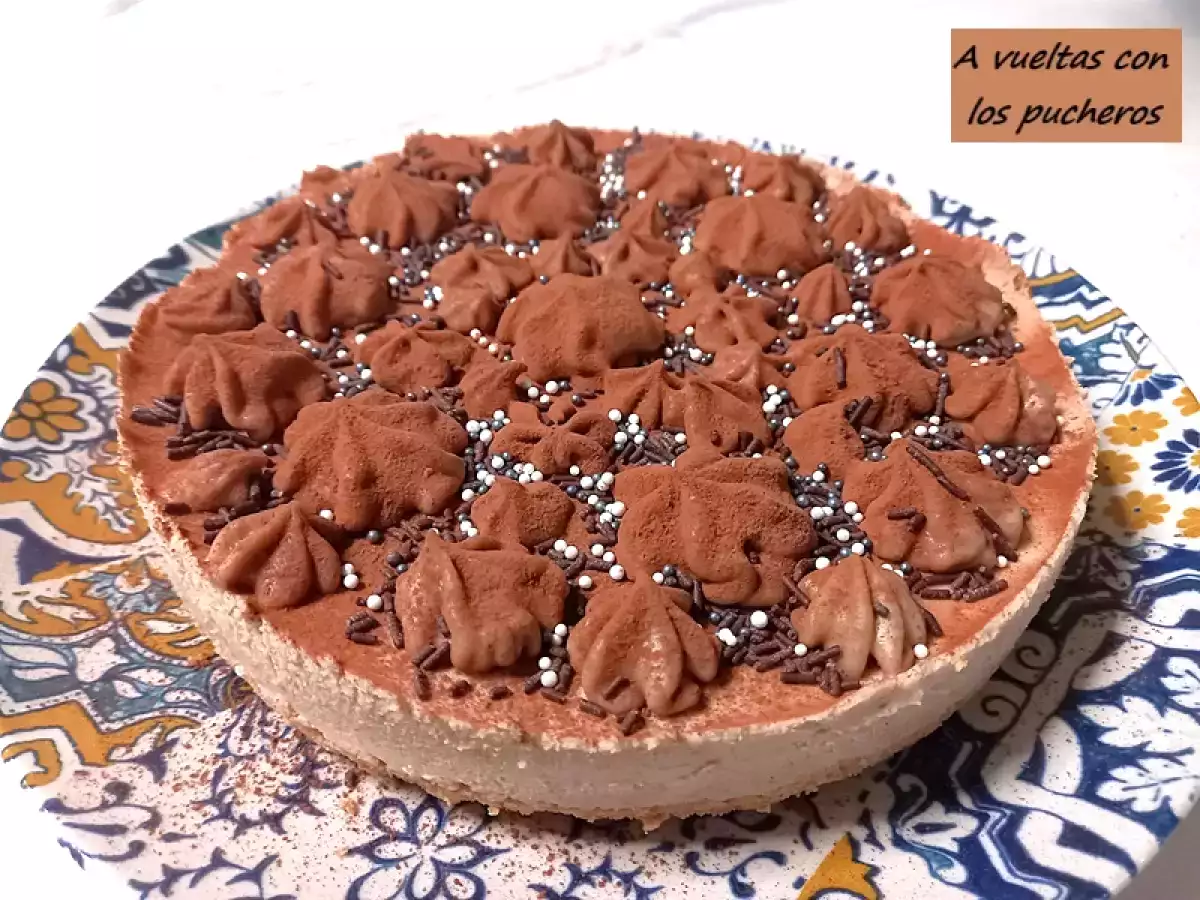 Tarta mousse de castañas sin azúcar ni gluten