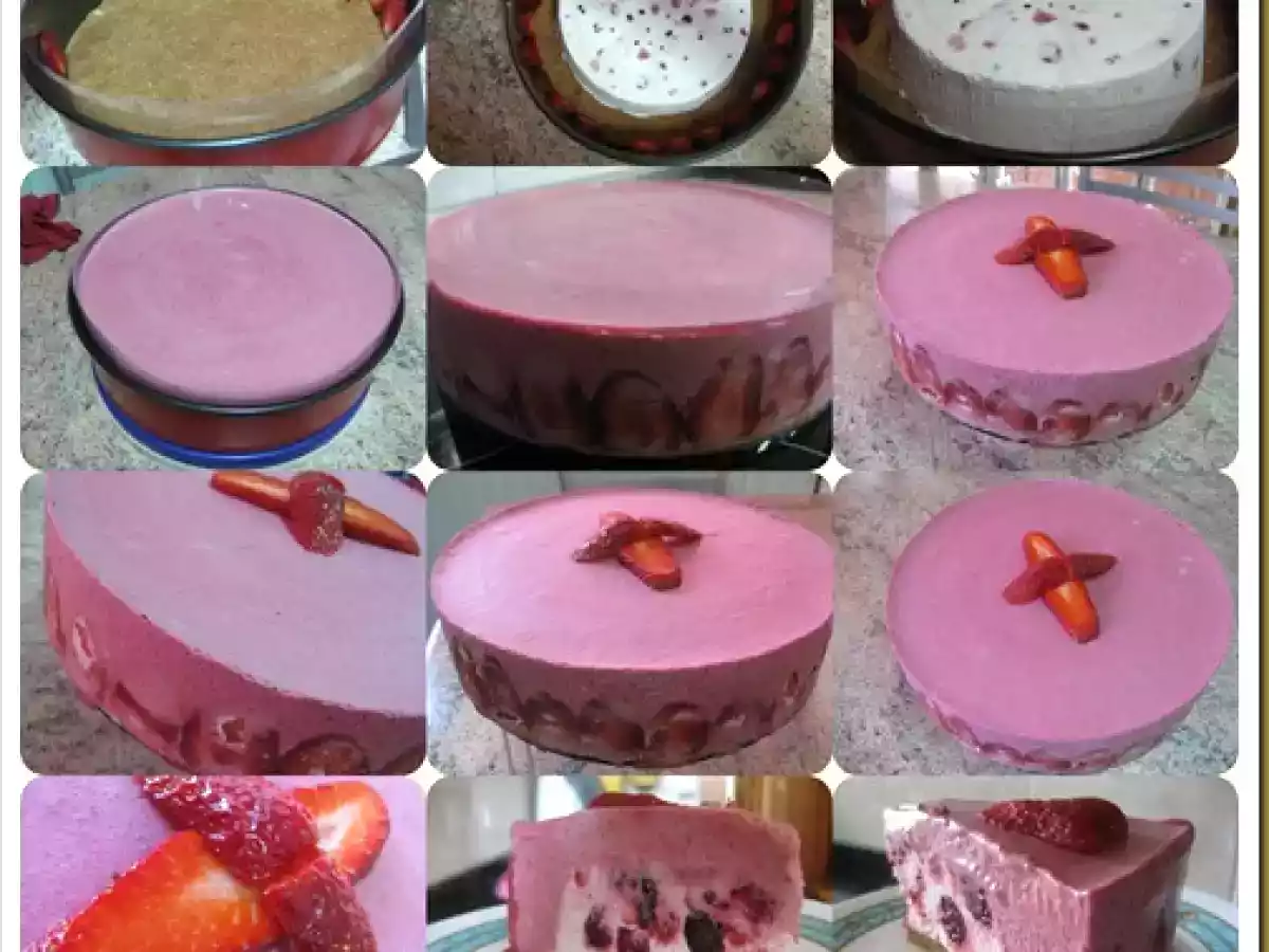 Tarta mousse de Frutos rojos con Corazón de nata