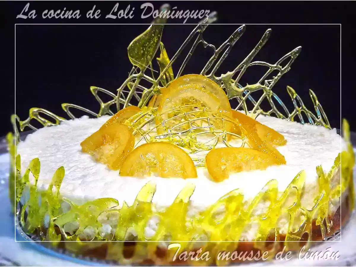 Tarta mousse de limón.
